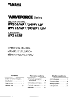 Yamaha WF-215-SB - Owners Manual 